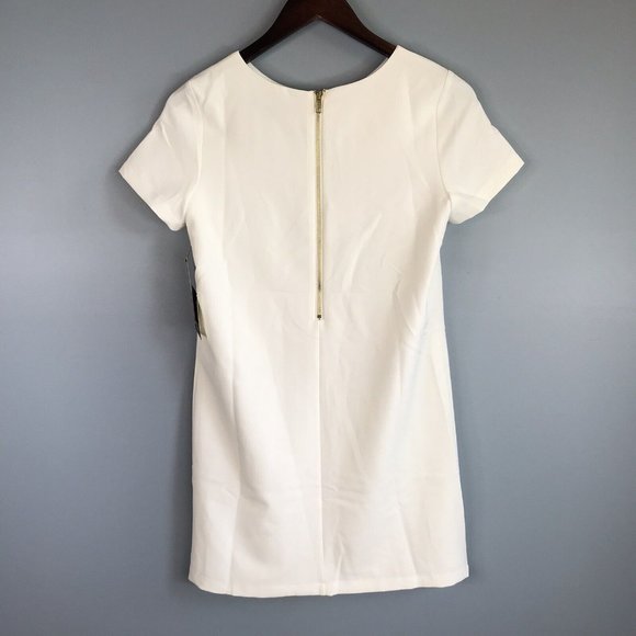 Lulu's Women's Dress XS Extra Small Solid Ivory Short Sleeve Back Zip Up - Picture 3 of 8